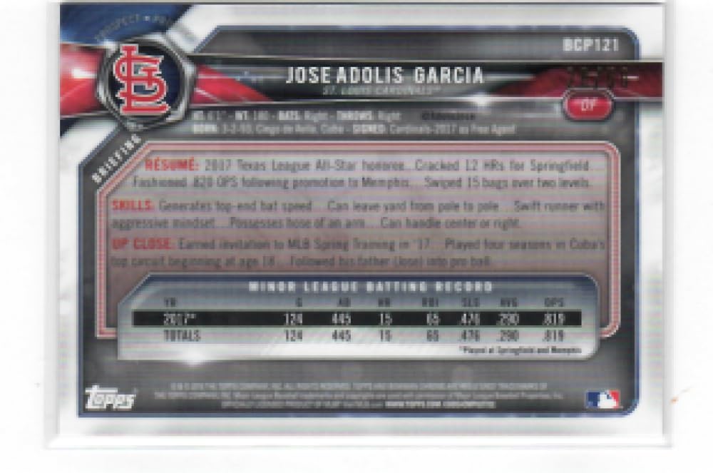 2018 Bowman Mega Box Chrome Gold #BCP121 Jose Adolis Garcia St. Louis Cardinals /50 NM-MT MLB Baseball C8788