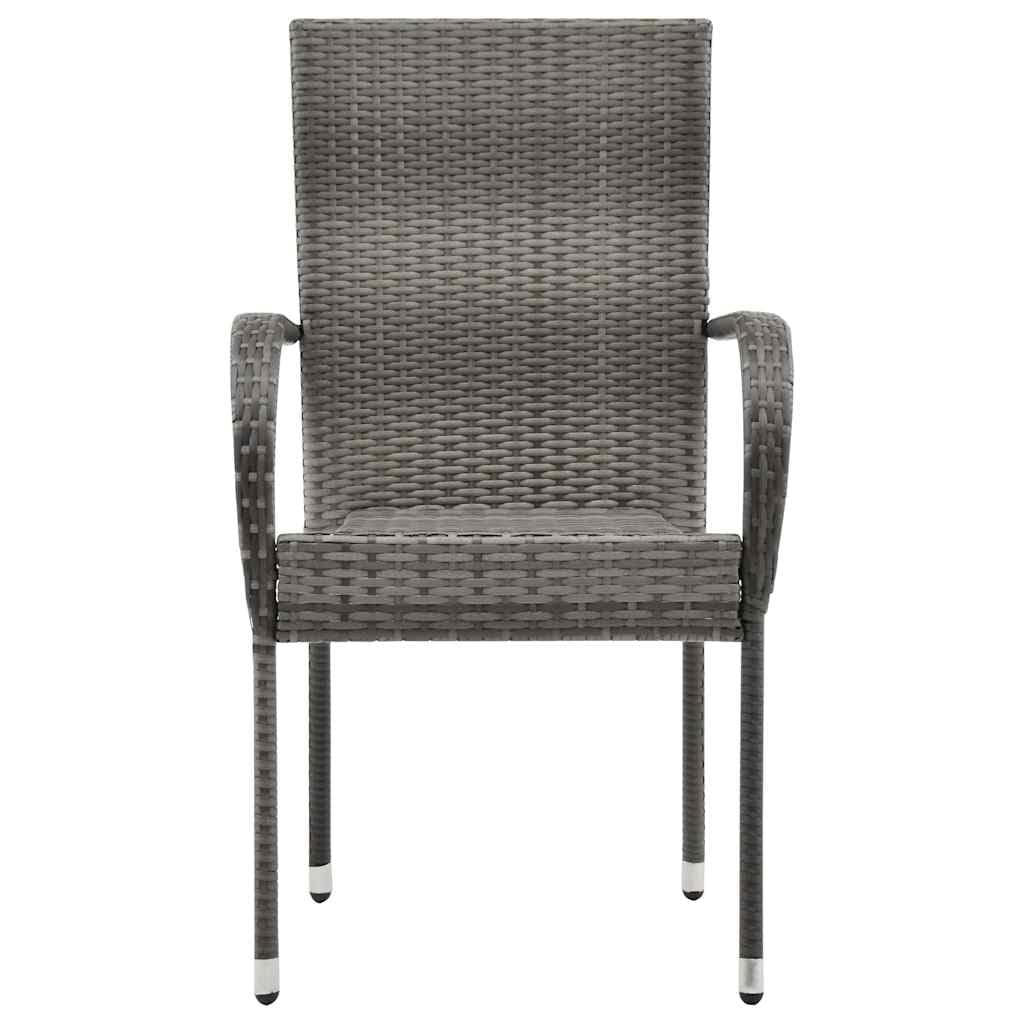 Grey Poly Rattan Stacking Patio Chairs Q4002