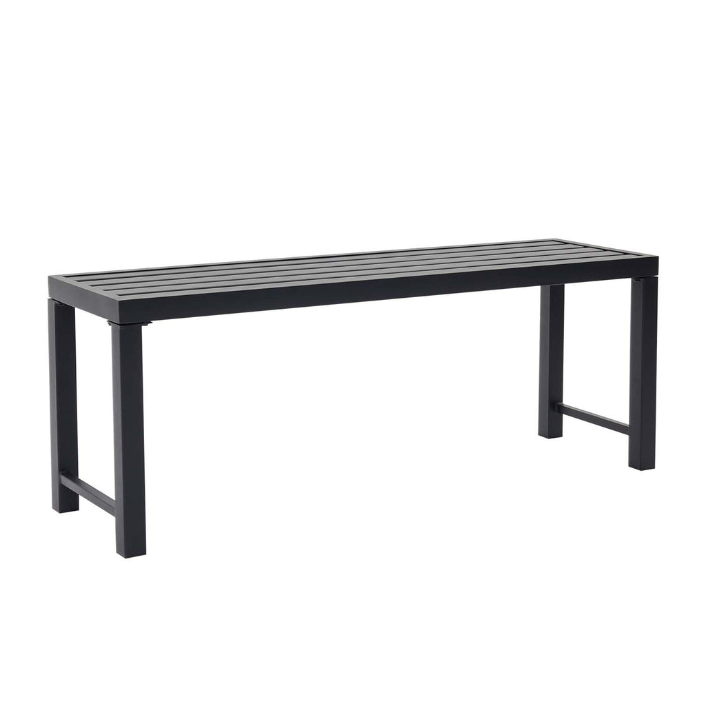 46" Black Metal Backless Outdoor Bench O1101
