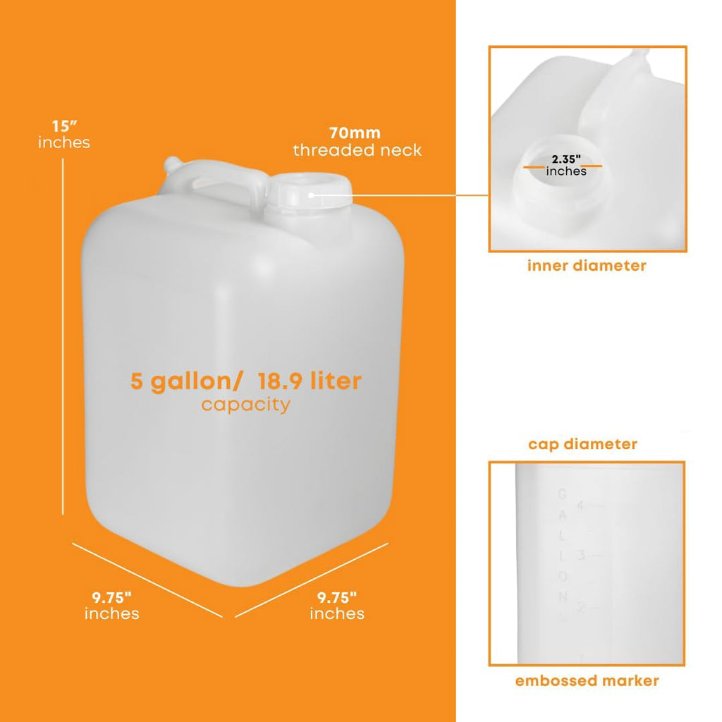 5 Gallon BPA-free Food-Grade Water Jug Pack of 4 O6214