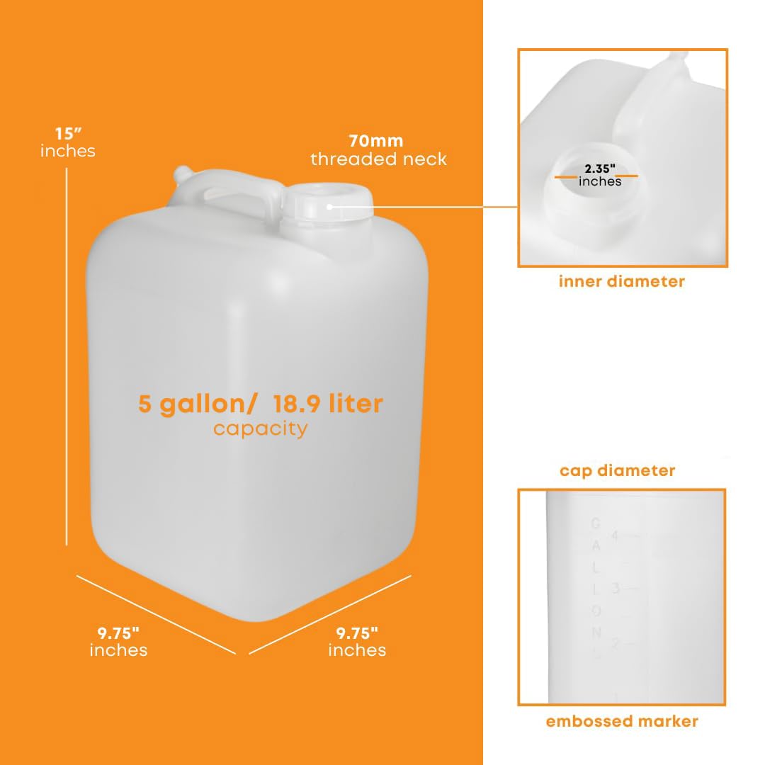 5 Gallon BPA-free Food-Grade Water Jug Pack of 4 O6214