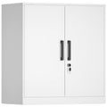 Lockable White Wall Cabinet with Adjustable Shelf O881072