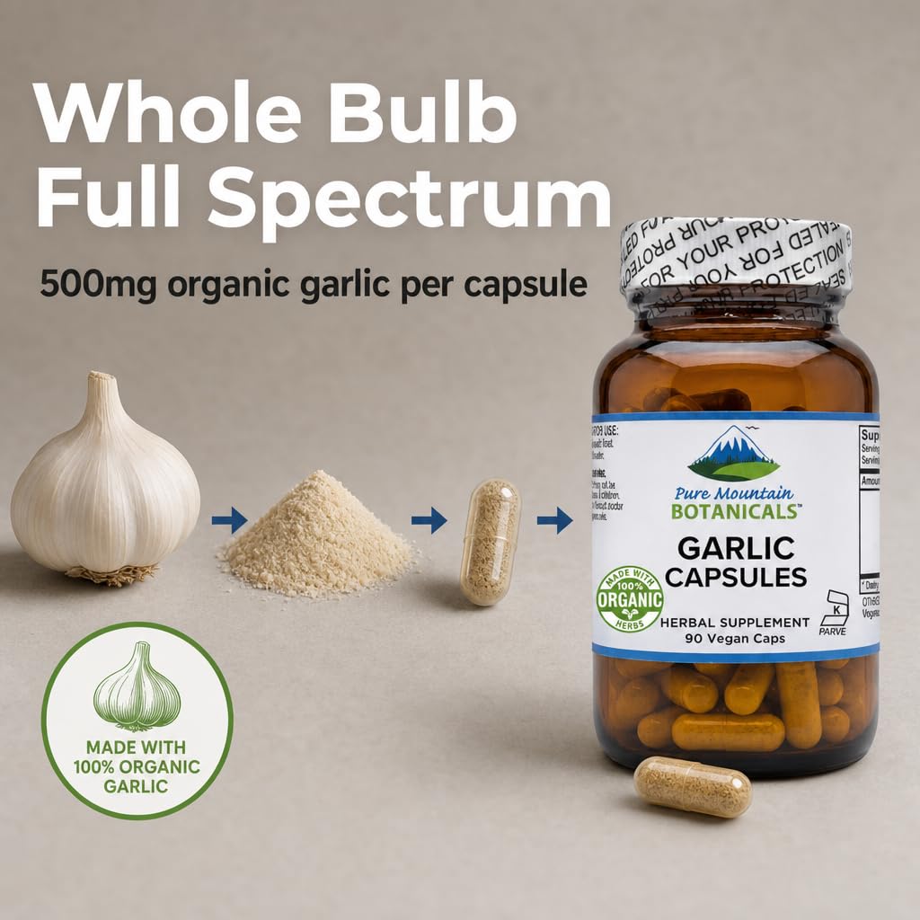 Garlic Capsules 500mg 90 Veggie Capsules K72187