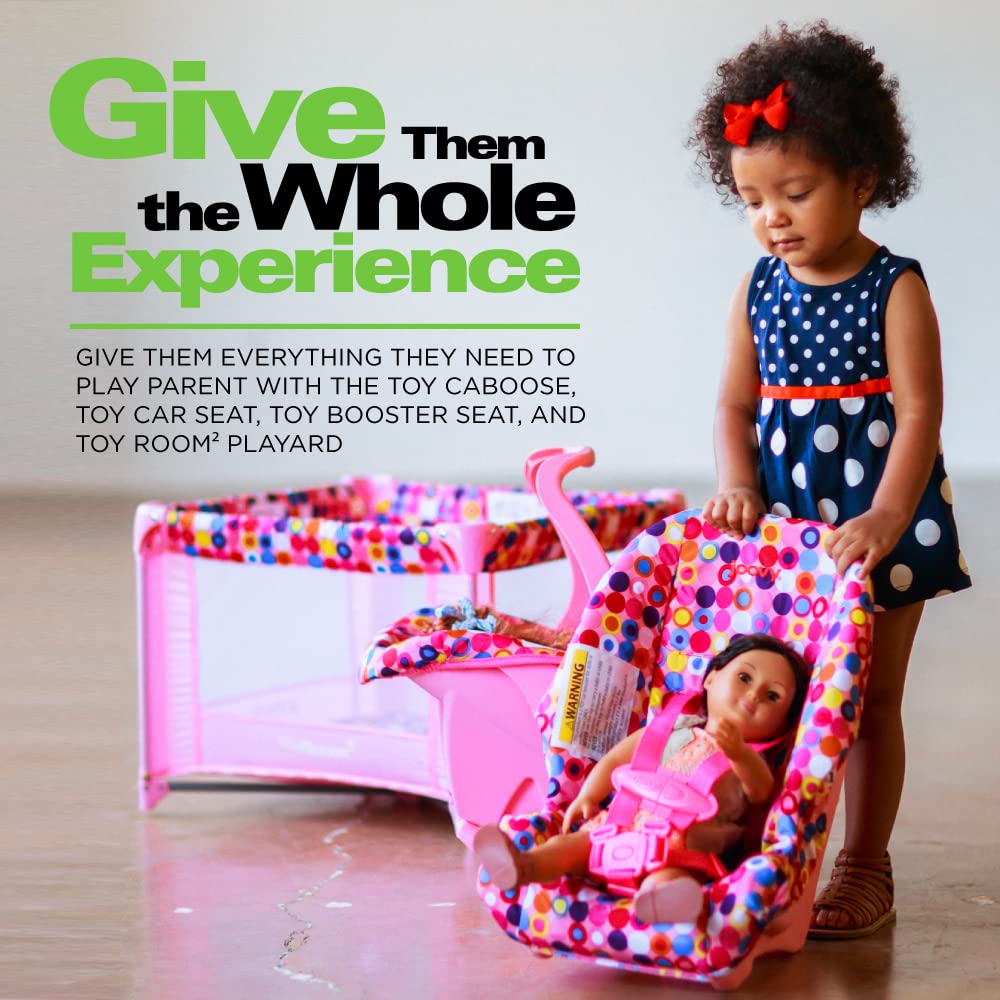 Toy Booster Seat & Doll Car Seat with Five-Point Harness, Pink Y9638