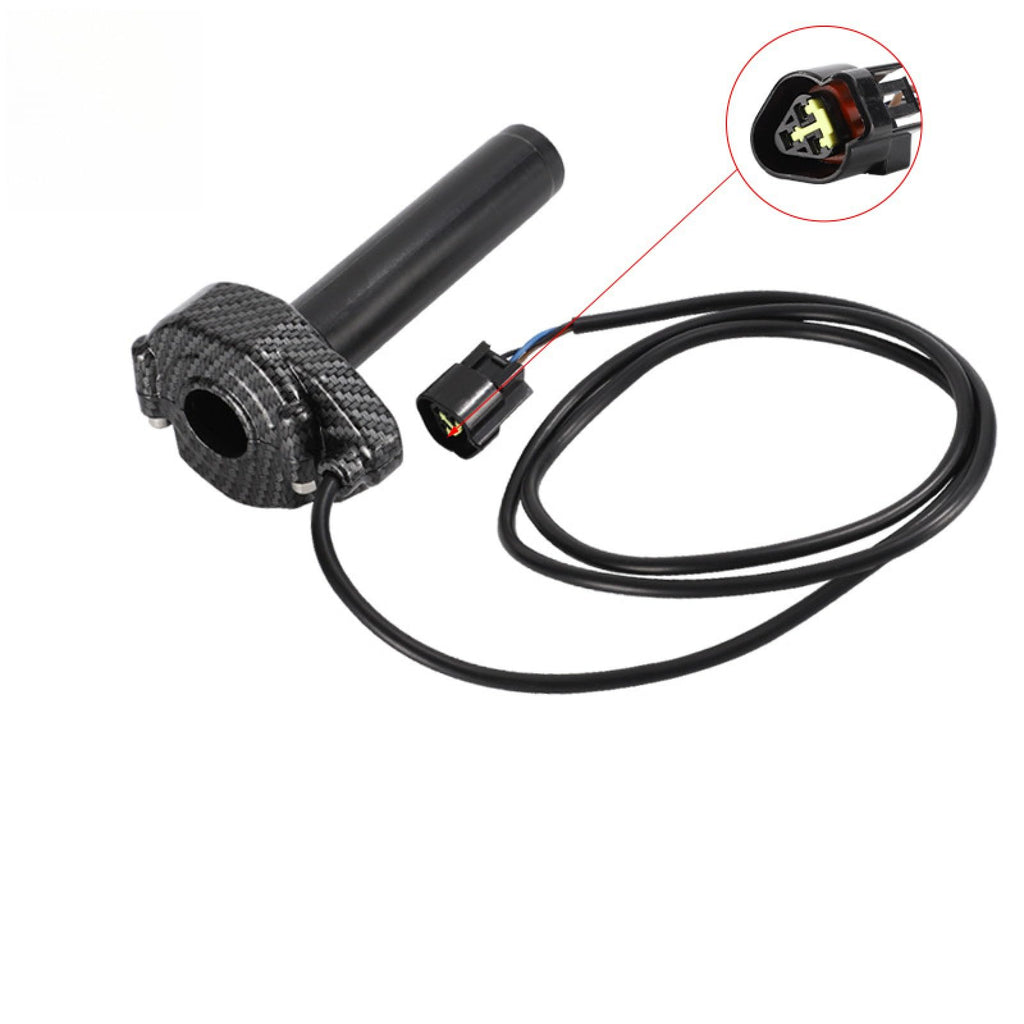 Electric Dirt Bike Twist Throttle Metal Housing Ribbed Grip 3 Pin Sealed Connector Q780