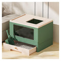 Foldable Cat Litter Box with Lid & Scoop T36469