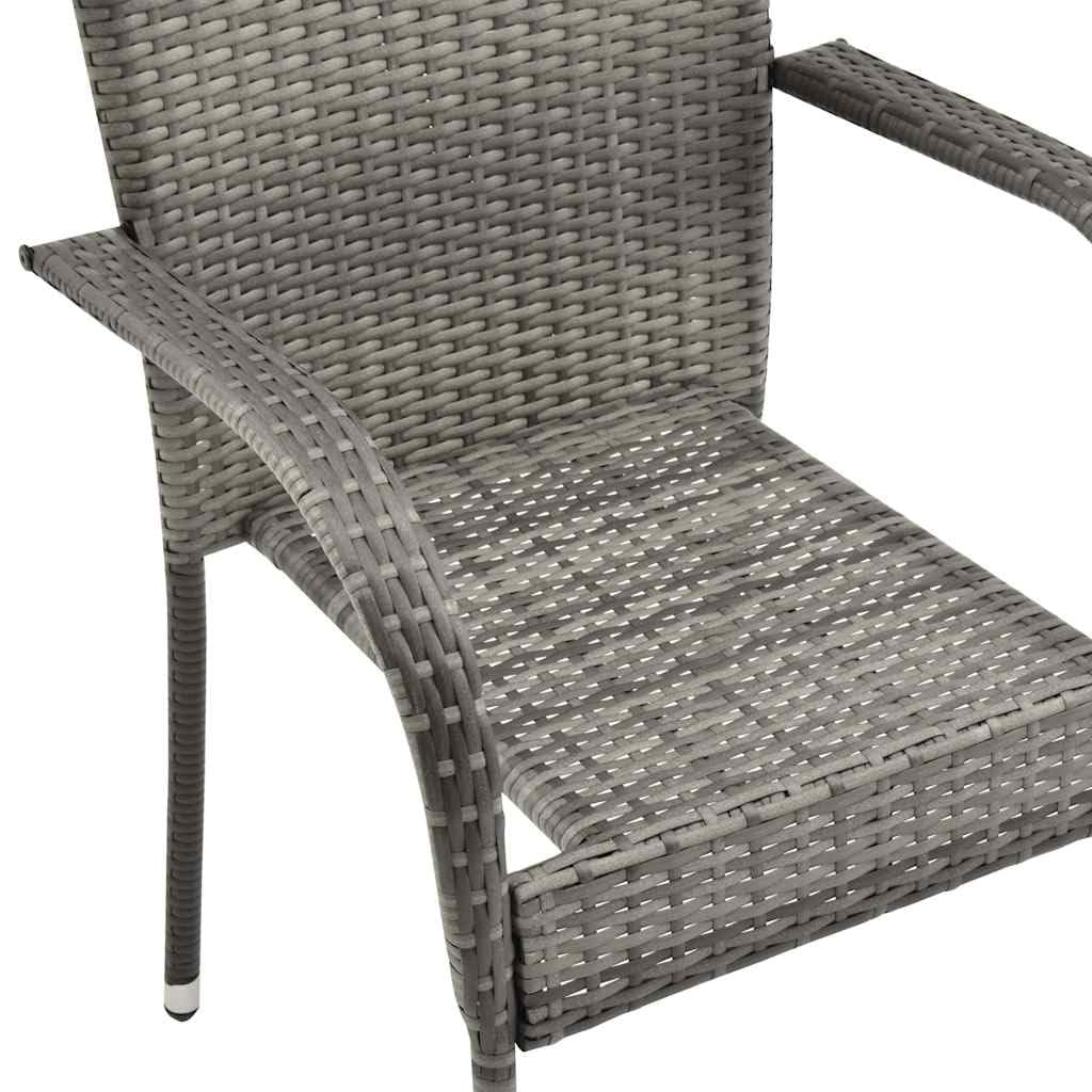 Grey Poly Rattan Stacking Patio Chairs Q4002