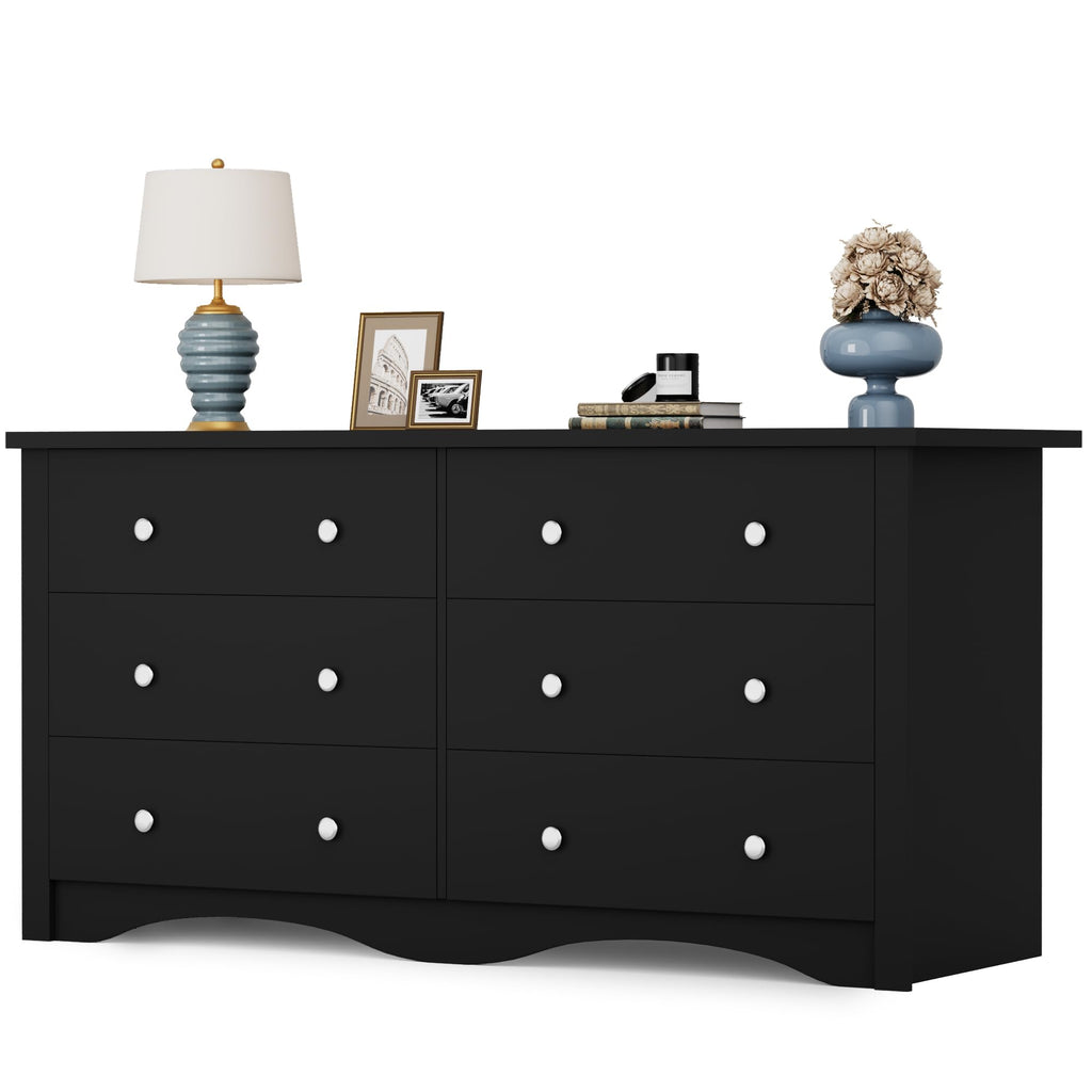 Black 6 Drawer Dresser K90411