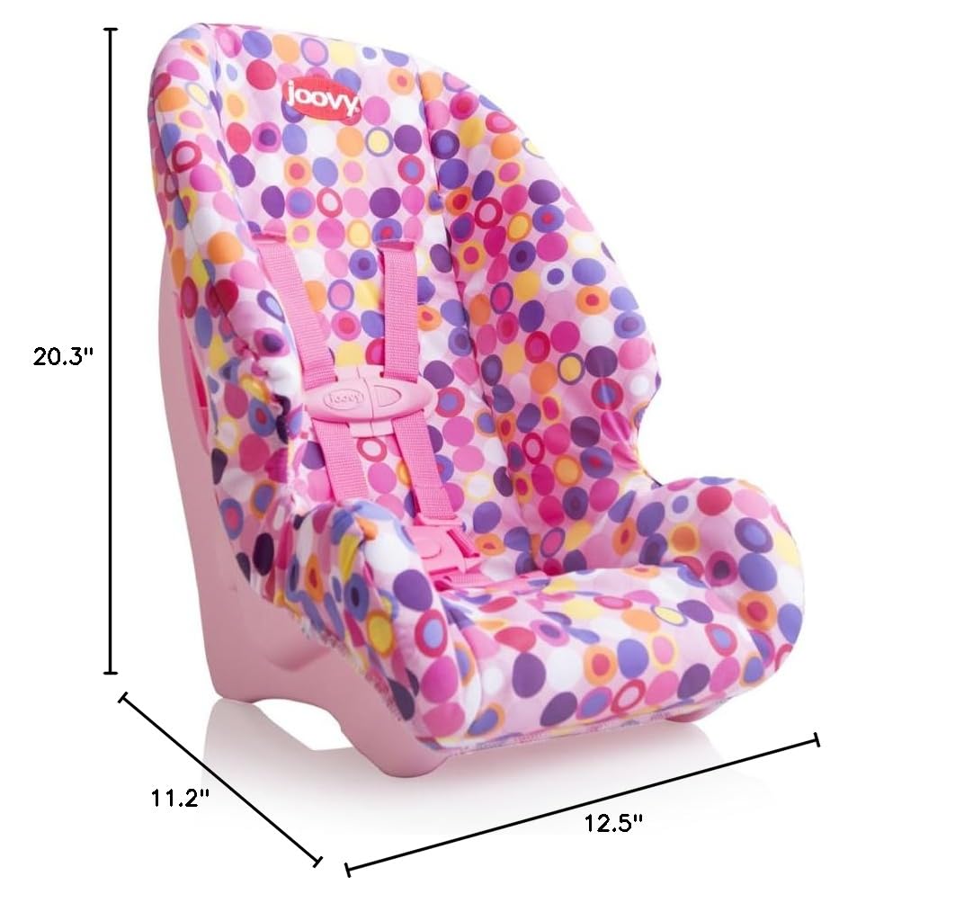 Toy Booster Seat & Doll Car Seat with Five-Point Harness, Pink Y9638