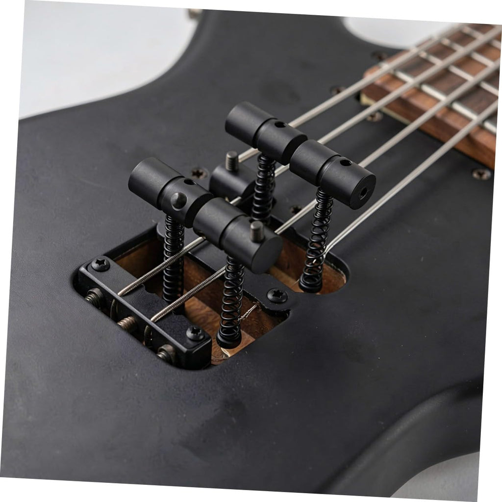 Metal Bass Guitar Bridge Saddles, 4-string, 2 Sets Black Y91870