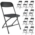 Black Plastic Folding Chairs, 10 Pack U27665