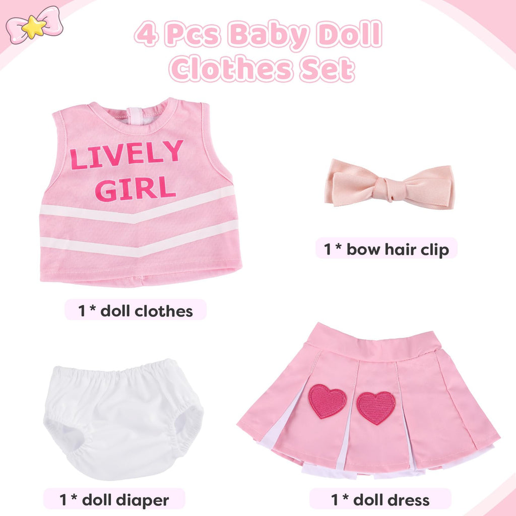 4 Pcs Reborn Baby Doll Clothes Set C5178
