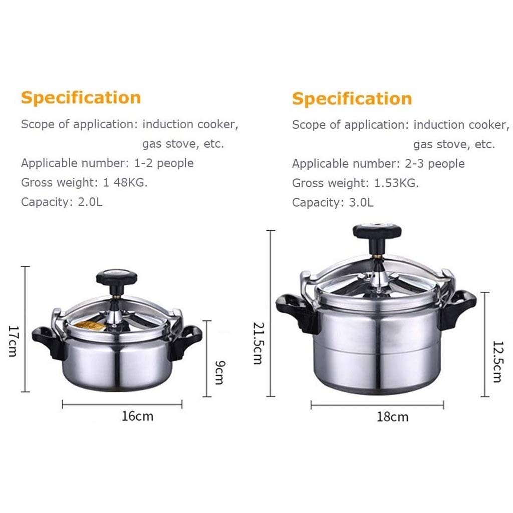 Aluminum Pressure Cooker, Non-Stick Pan, Soup Pot, Skillet, 2L 3L T4242