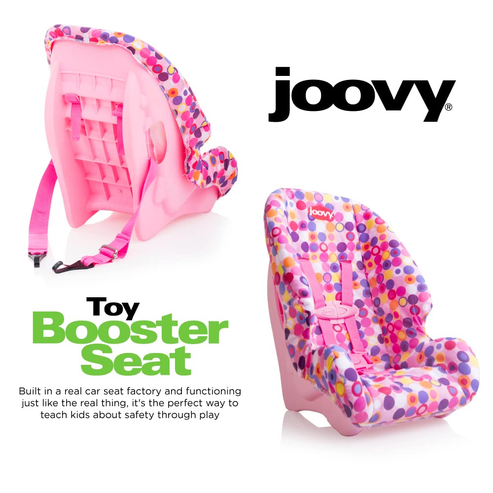 Toy Booster Seat & Doll Car Seat with Five-Point Harness, Pink Y9638