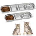 2pcs Stainless Steel Compartment Pet Food Bowls U68541