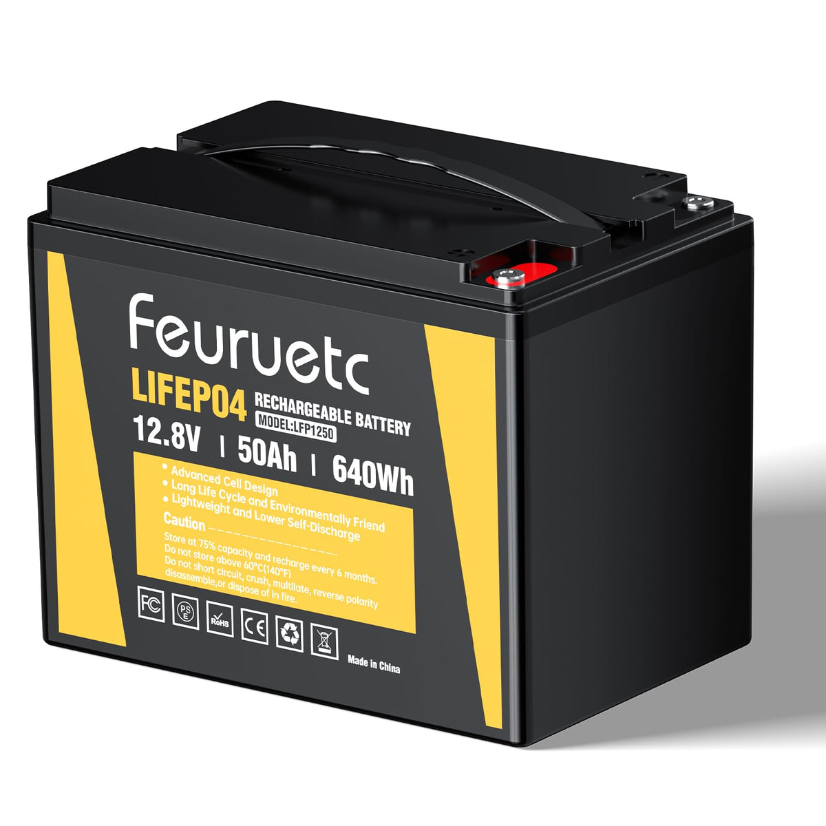 12V 50Ah LiFePO4 Lithium Battery with 50A BMS N338690
