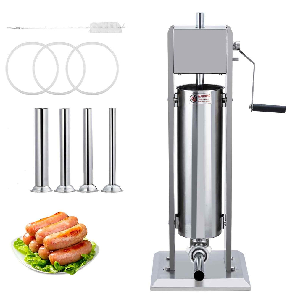 Manual Stainless Steel Sausage Stuffer with 4 Stuffing Tubes N61173