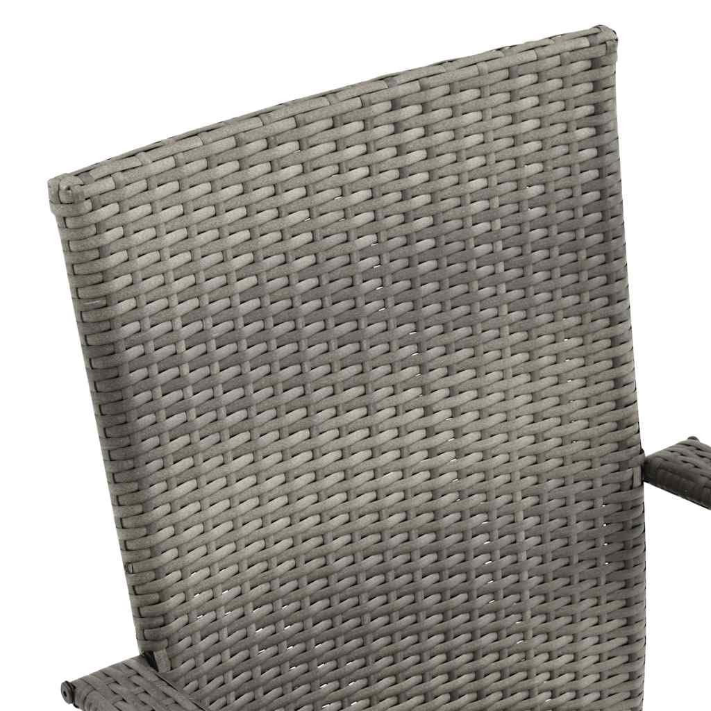Grey Poly Rattan Stacking Patio Chairs Q4002
