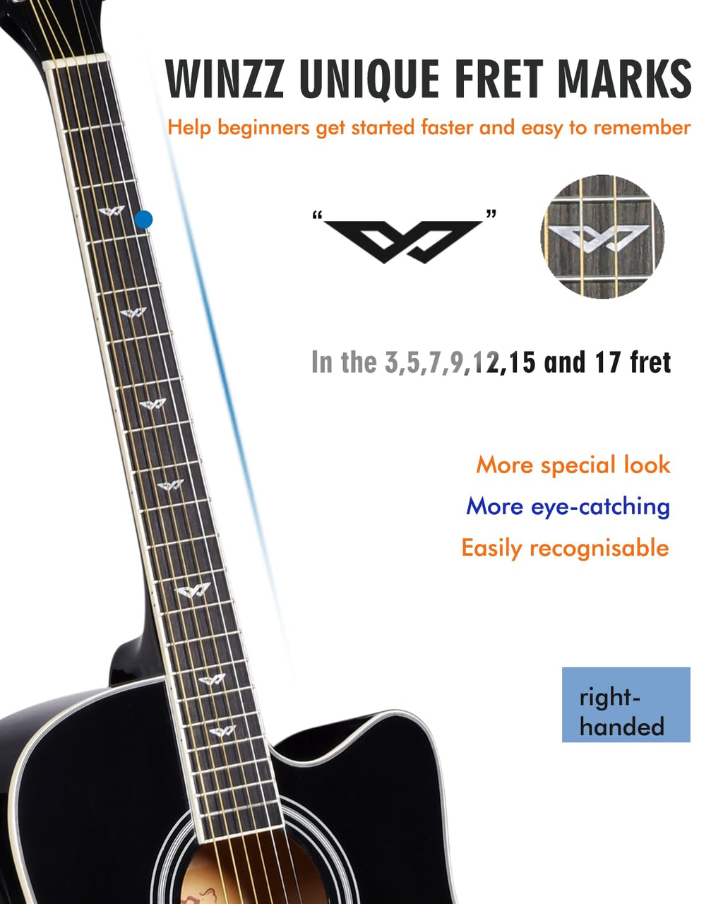 Glossy Black 4/4 Full Size 6 Steel-String Acoustic-Electric Guitar F426