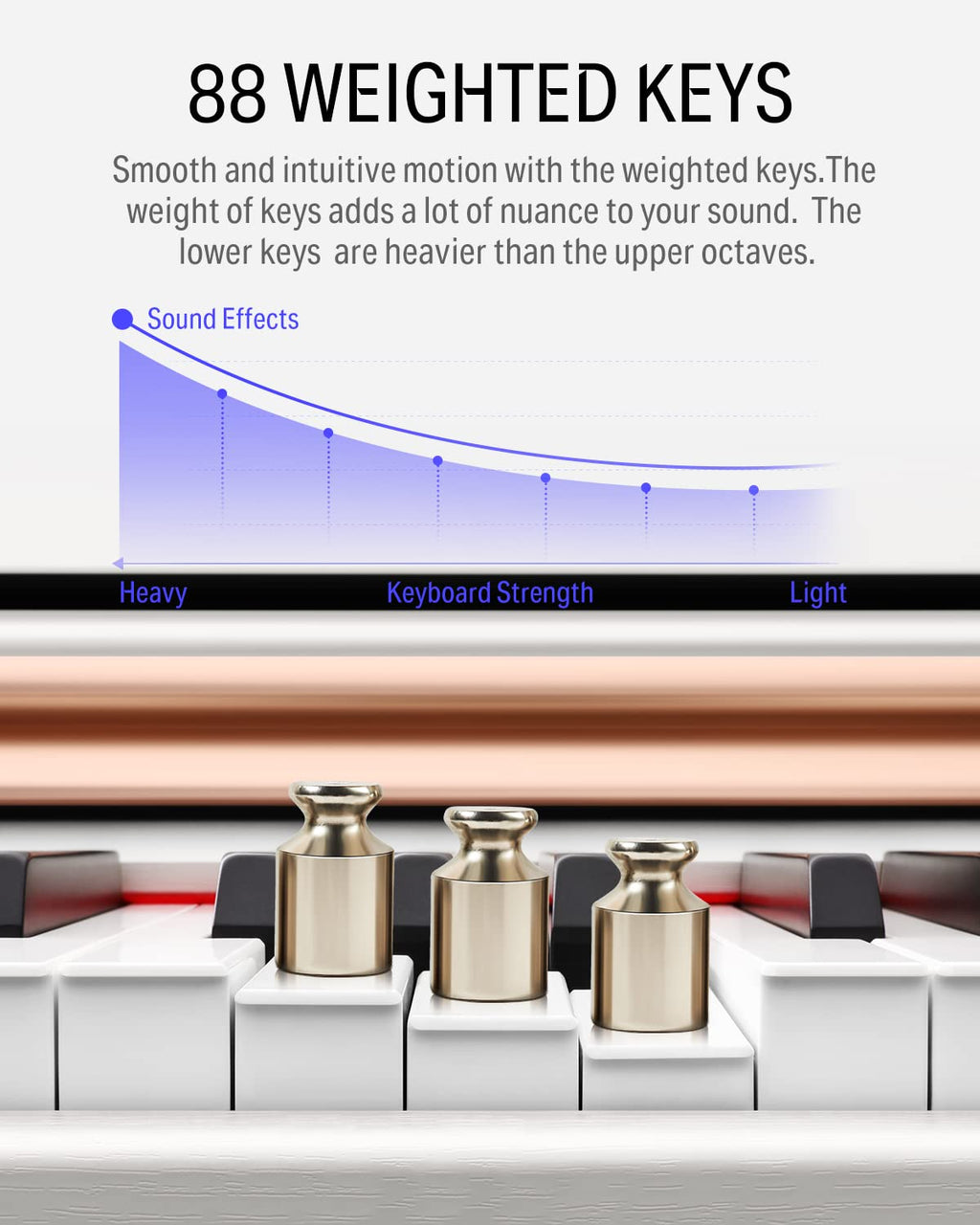 88-Key Weighted Action Digital Piano with Furniture Stand R9861