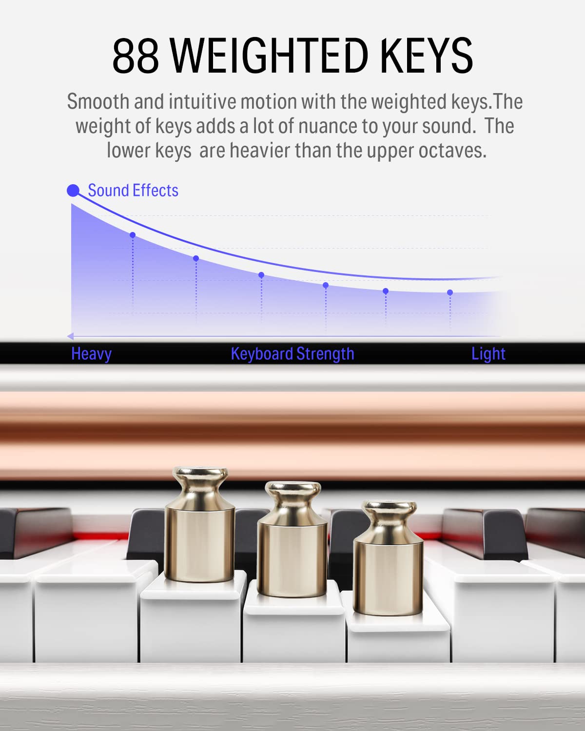 88-Key Weighted Action Digital Piano with Furniture Stand R9861