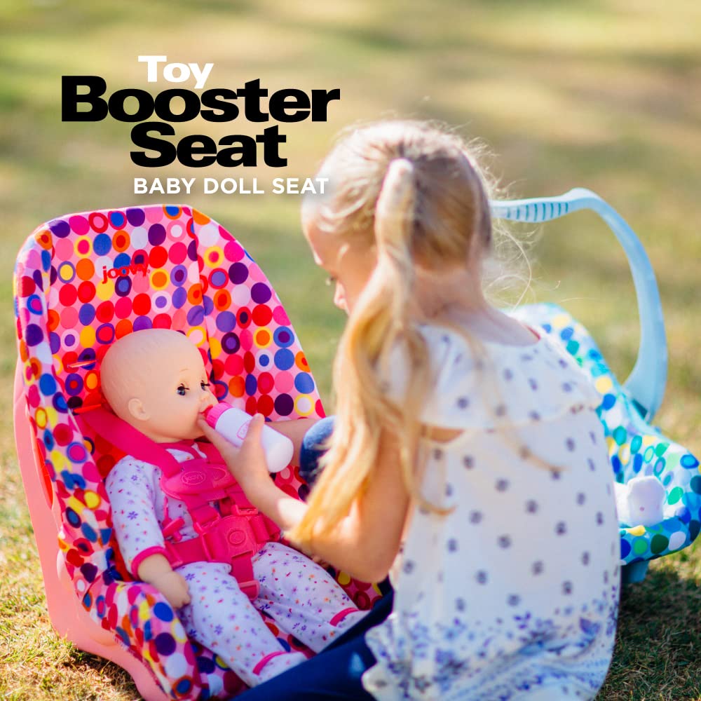 Toy Booster Seat & Doll Car Seat with Five-Point Harness, Pink Y9638