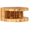 Round Coffee Table 25.6"x11.8" Solid Sheesham Wood B6618