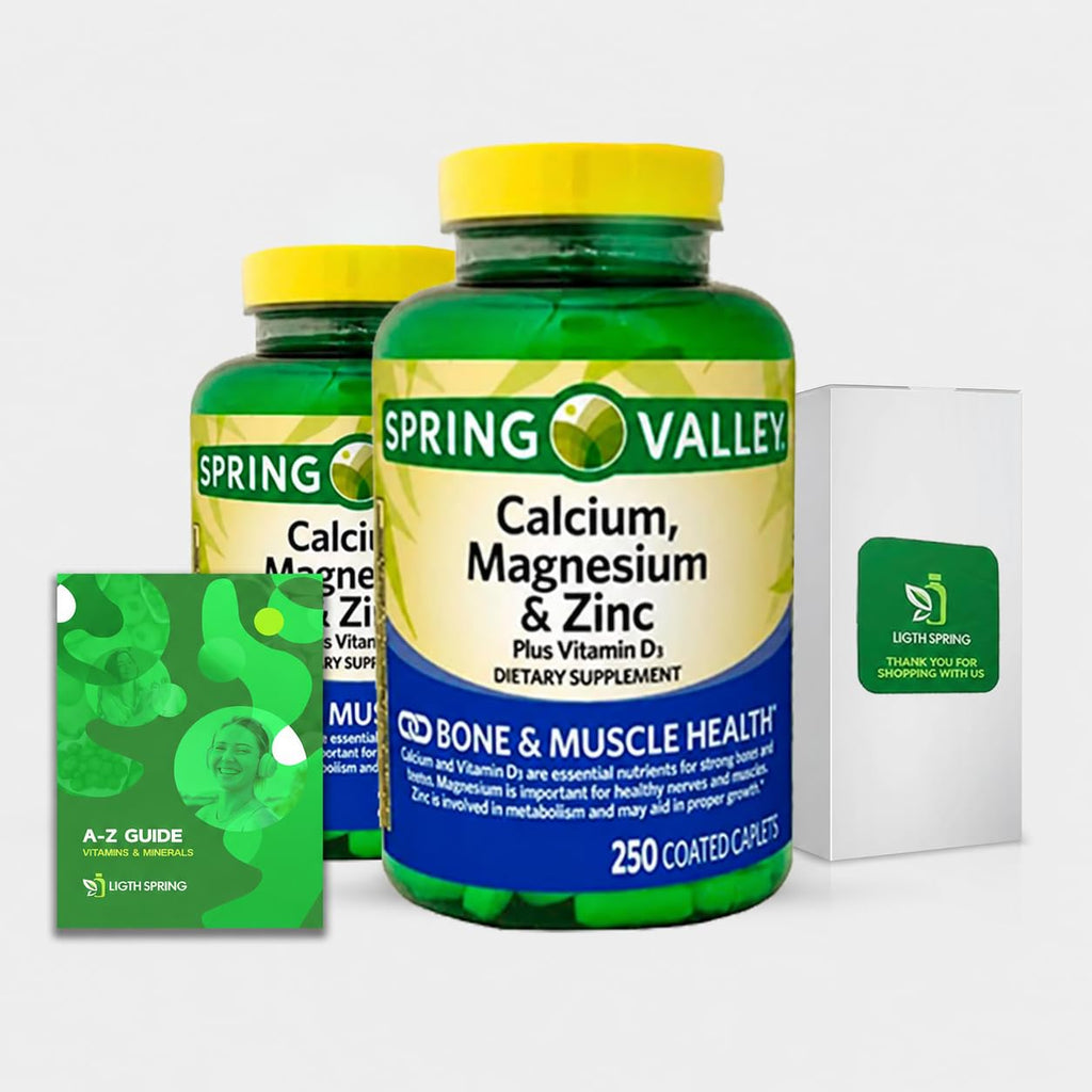 Calcium, Magnesium, Zinc & Vitamin D3 Dietary Supplement, 250 Caplets (2 Pack) C94682