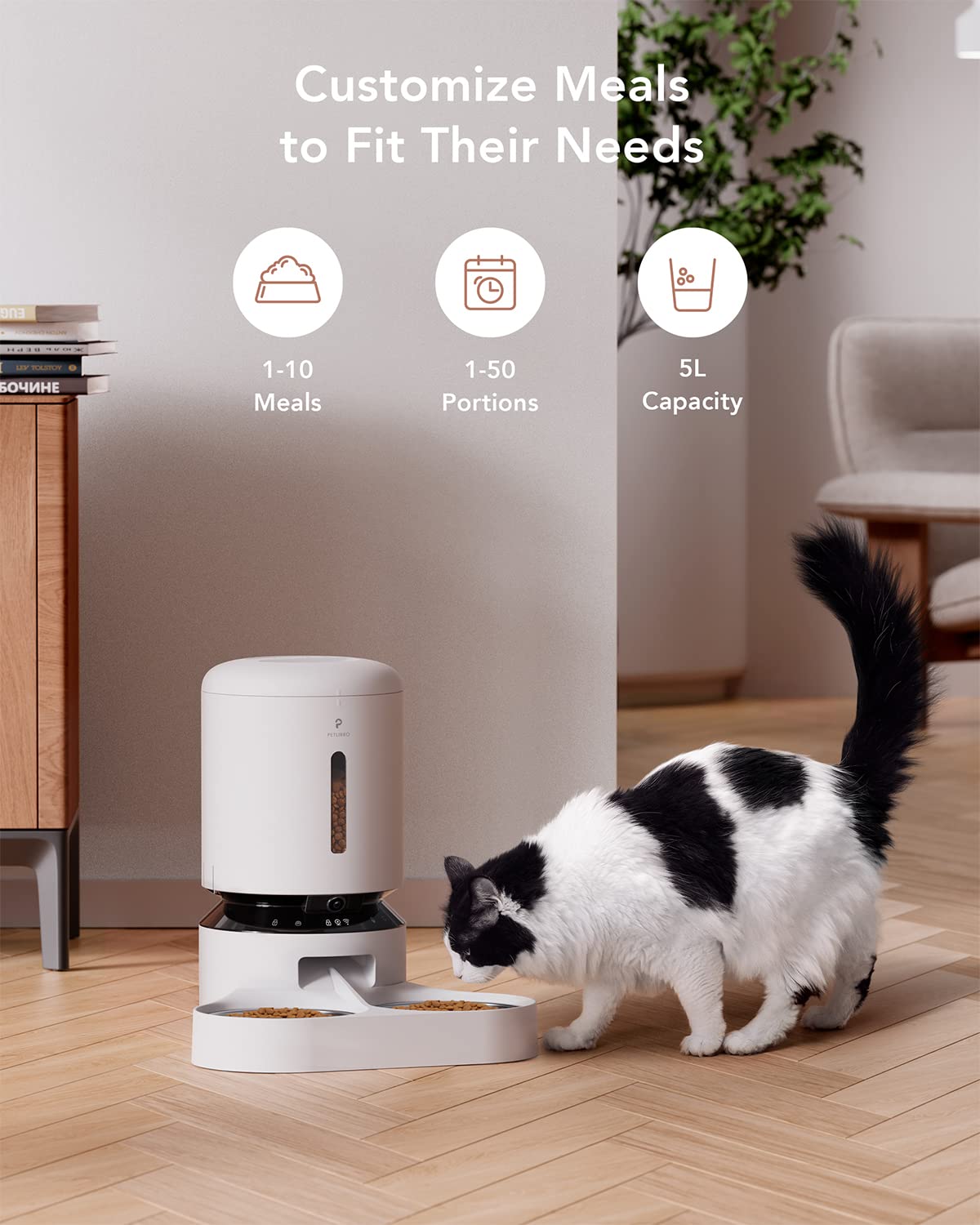 Automatic Cat Feeder with Camera 1080P HD Video 5G WiFi 2-Way Audio A551
