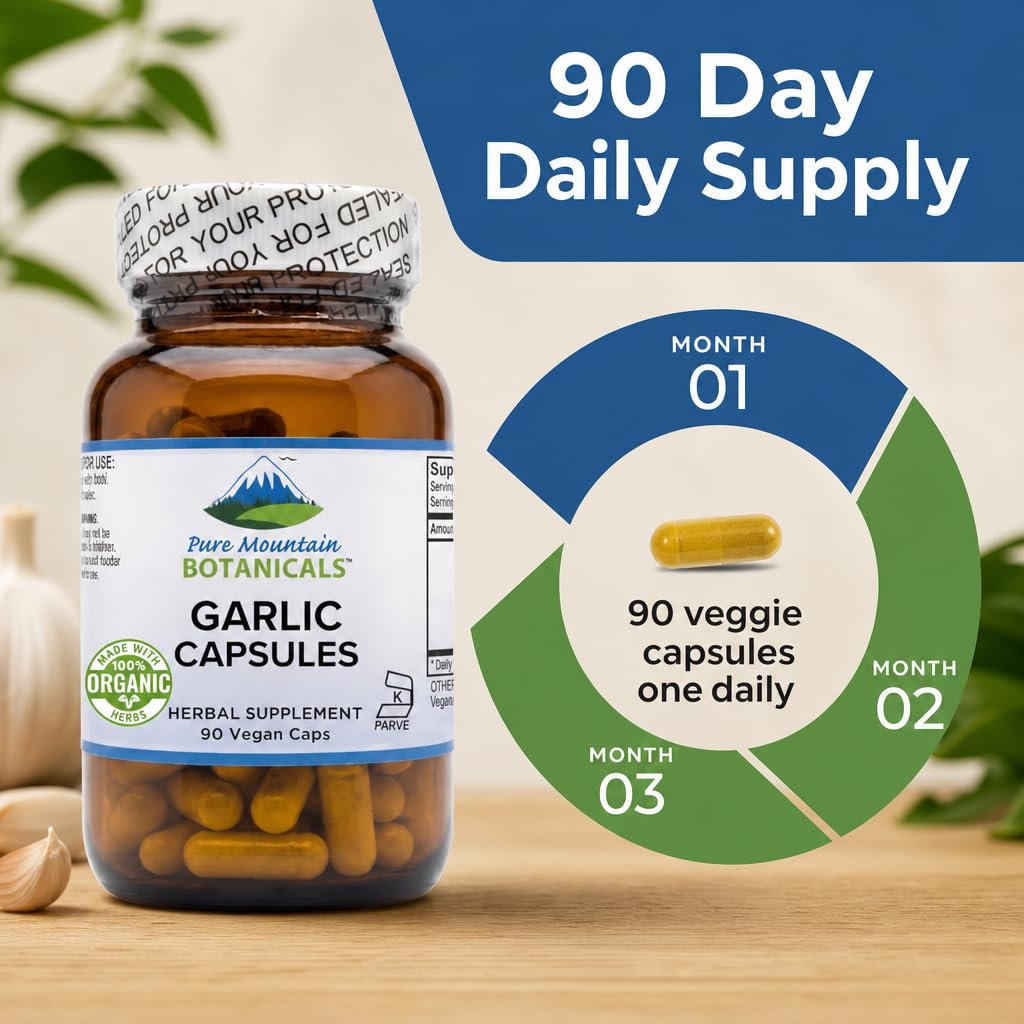 Garlic Capsules 500mg 90 Veggie Capsules K72187