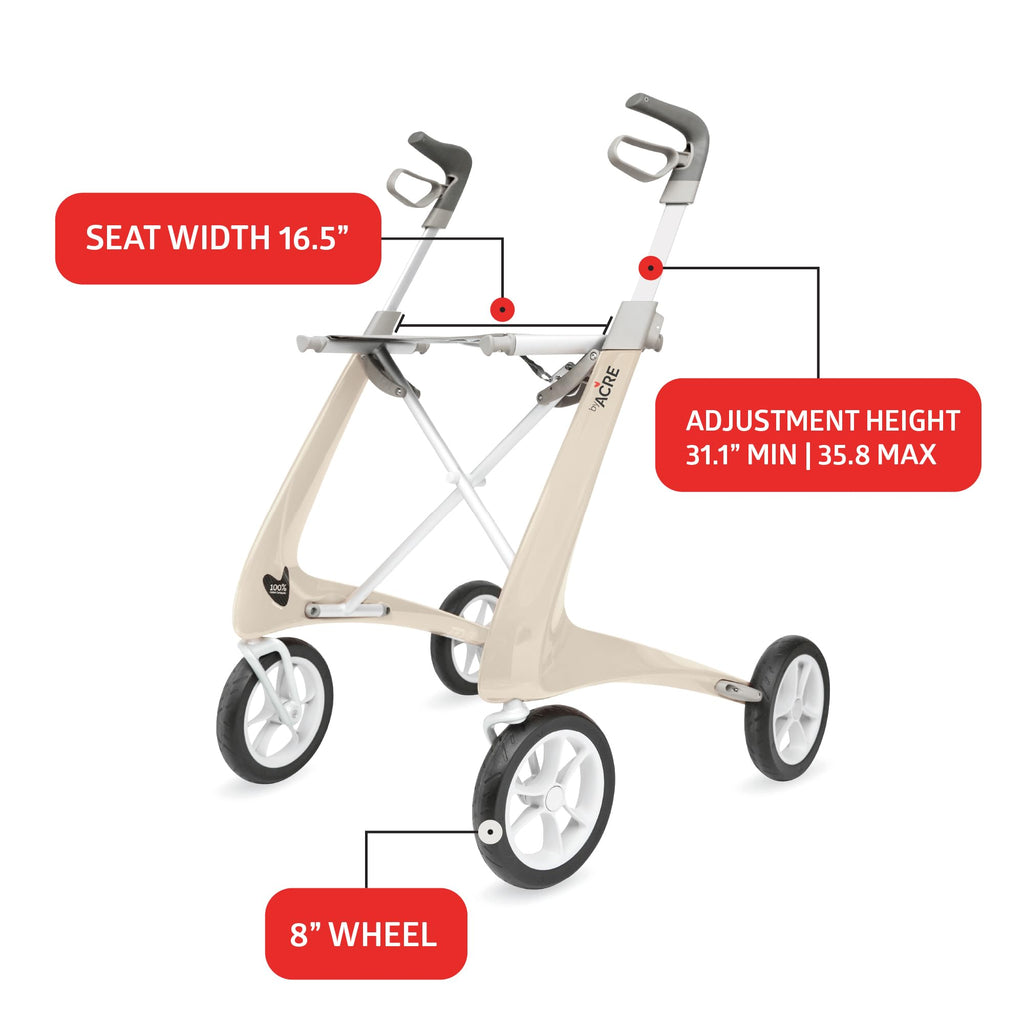 Carbon Ultralight Rollator Walker with Organizer Bag U2260