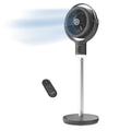 Pedestal Fan with Remote Control, Adjustable Height, Night Light, Gray C167