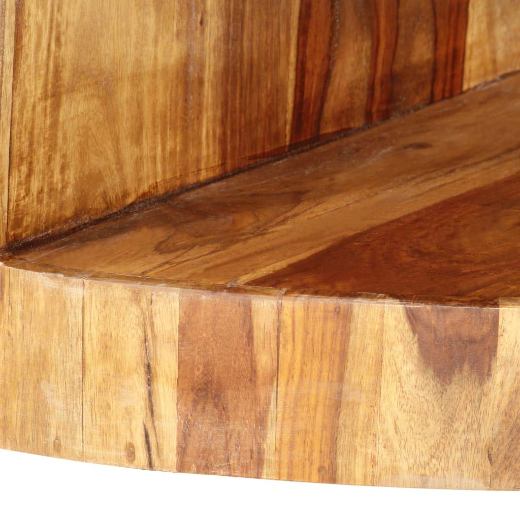 Round Coffee Table 25.6"x11.8" Solid Sheesham Wood B6618