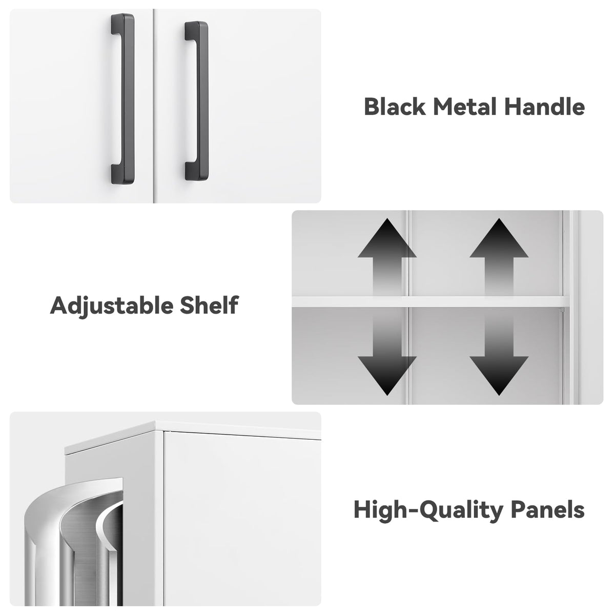 Lockable White Wall Cabinet with Adjustable Shelf O881072