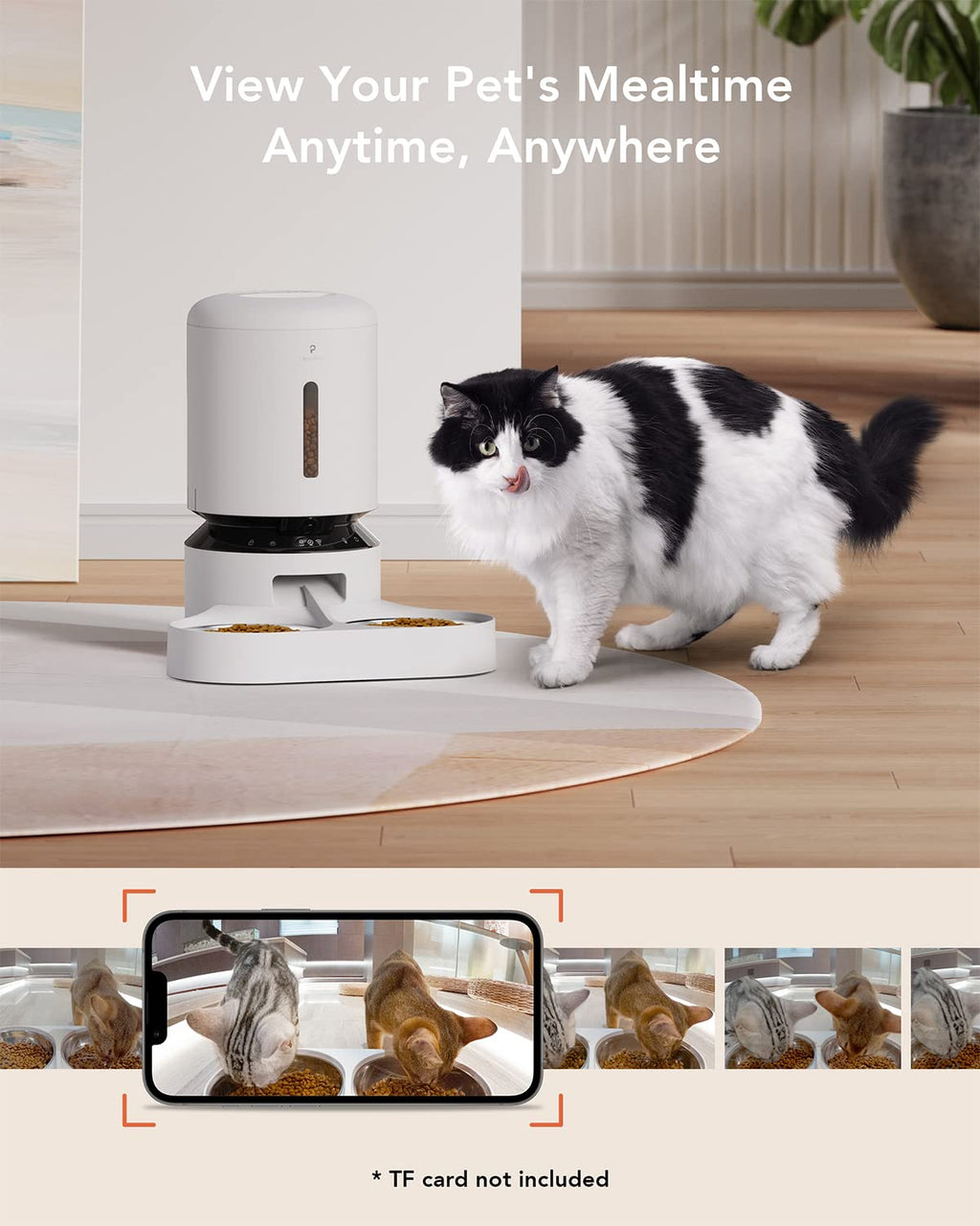 Automatic Cat Feeder with Camera 1080P HD Video 5G WiFi 2-Way Audio A551