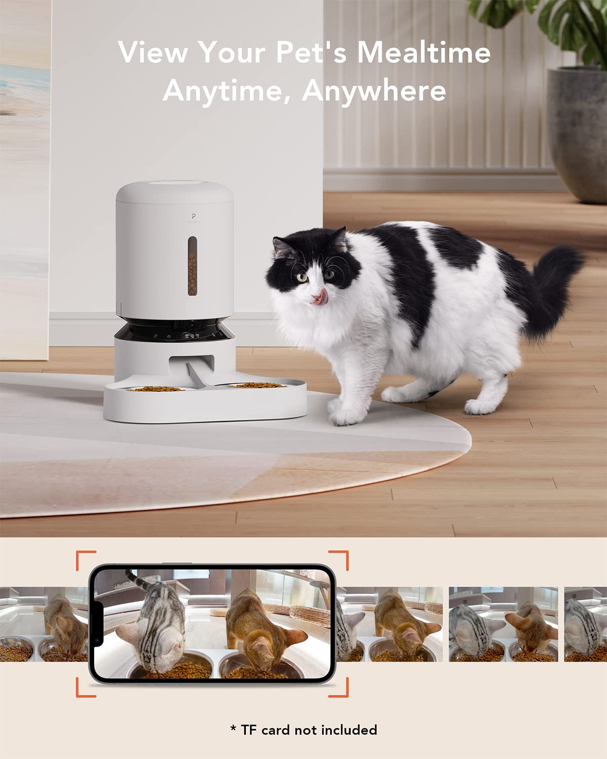Automatic Cat Feeder with Camera 1080P HD Video 5G WiFi 2-Way Audio A551