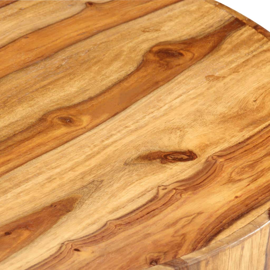 Round Coffee Table 25.6"x11.8" Solid Sheesham Wood B6618