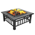 Portable Iron Wood Burning Fire Pit with Mesh Screen Lid T6491