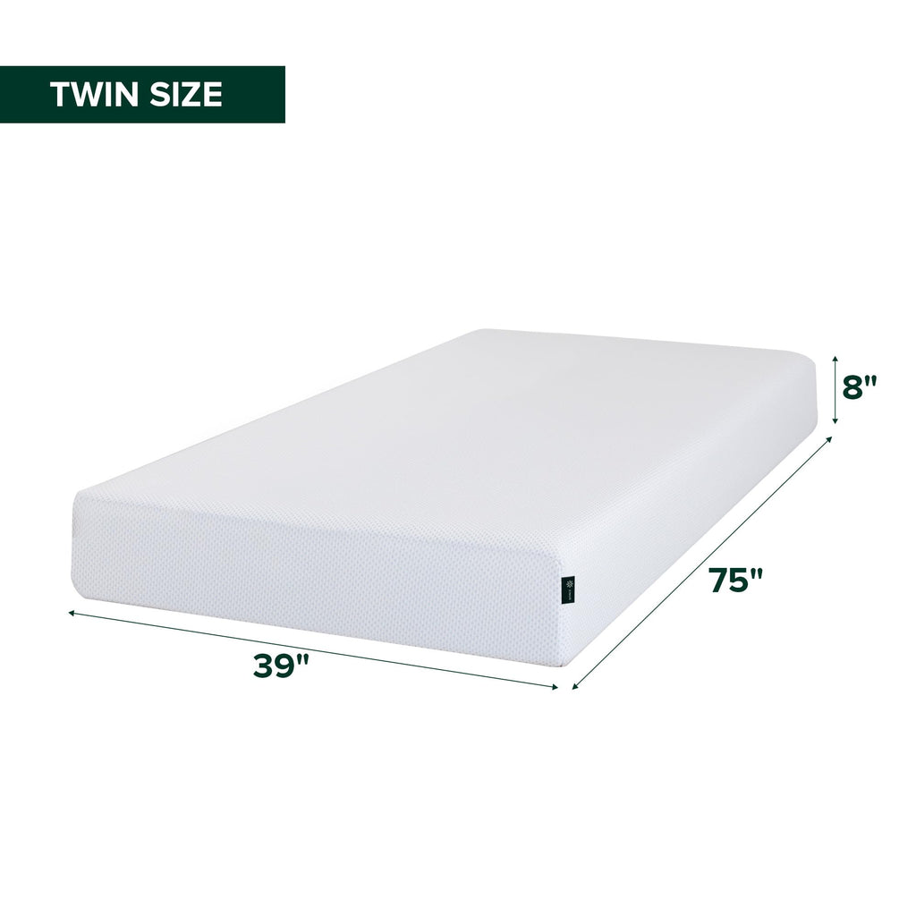 8 Inch Green Tea Cooling Gel Memory Foam Mattress Twin Q9364
