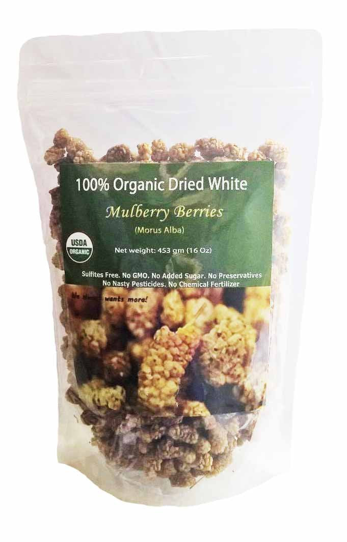 Turkish White Mulberries 1 Lb Bag Sulfite Free No Added Sugar Y4949