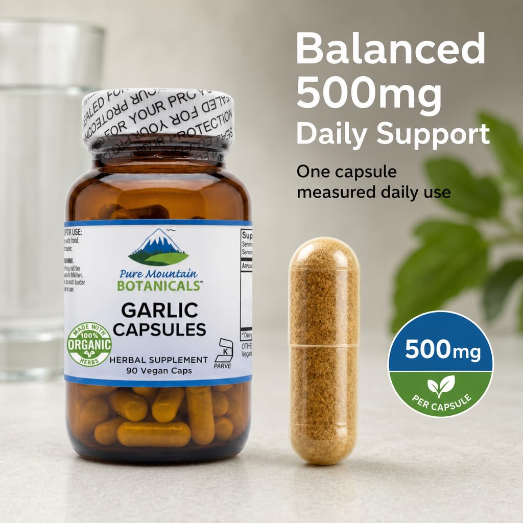 Garlic Capsules 500mg 90 Veggie Capsules K72187
