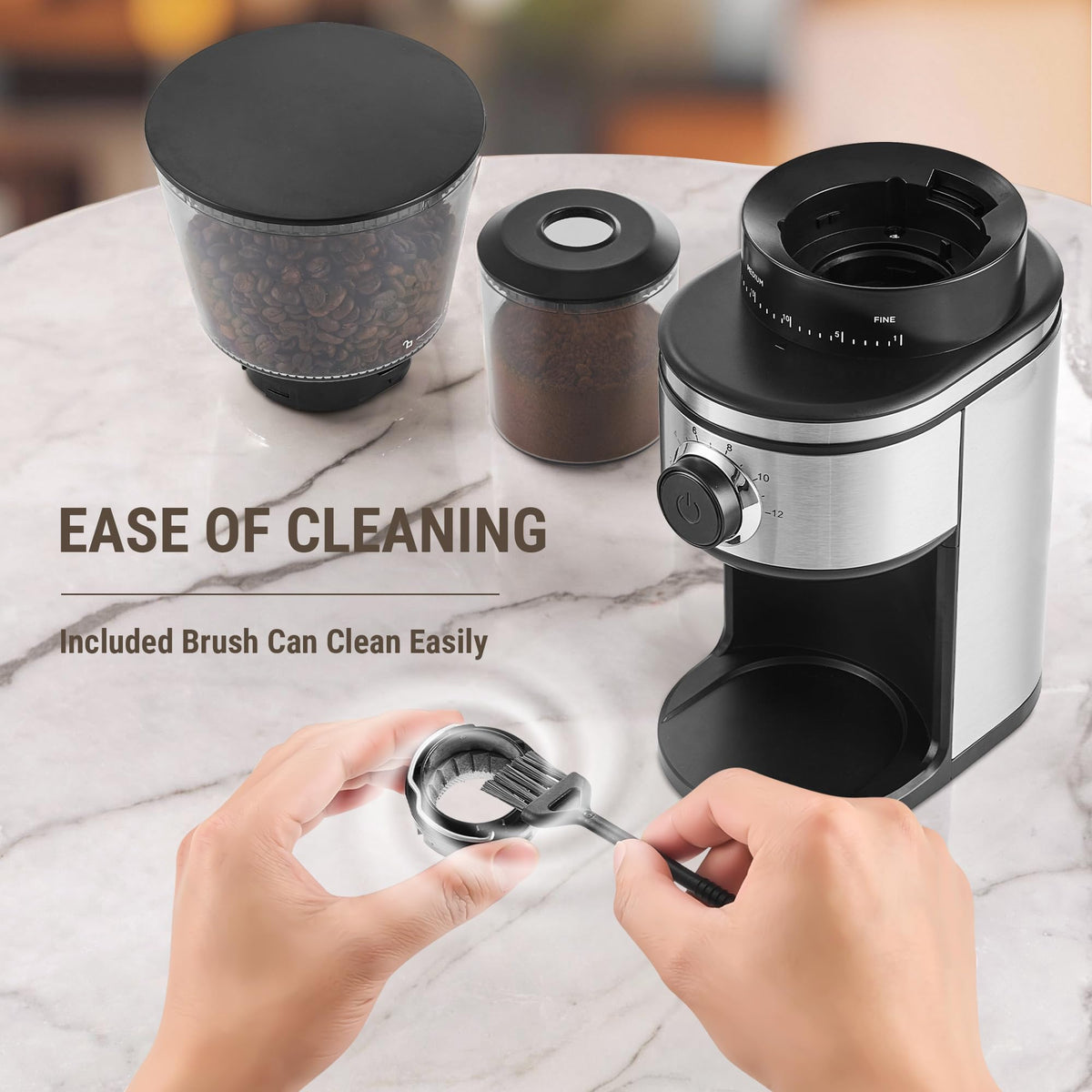 Electric Conical Burr Coffee Grinder with 30 Grind Settings Q7091