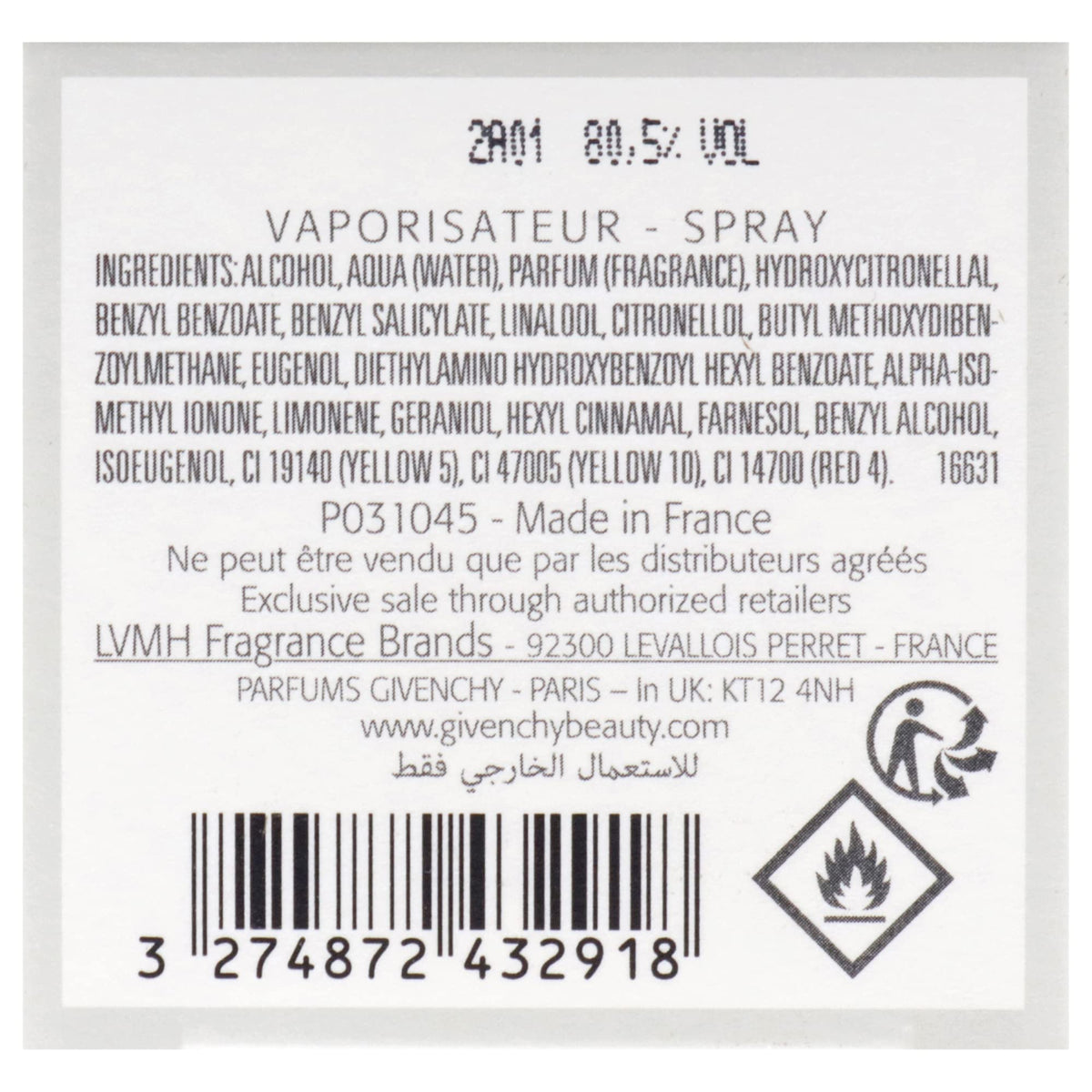 Eau De Toilette Spray 3.3 Ounces Y4757