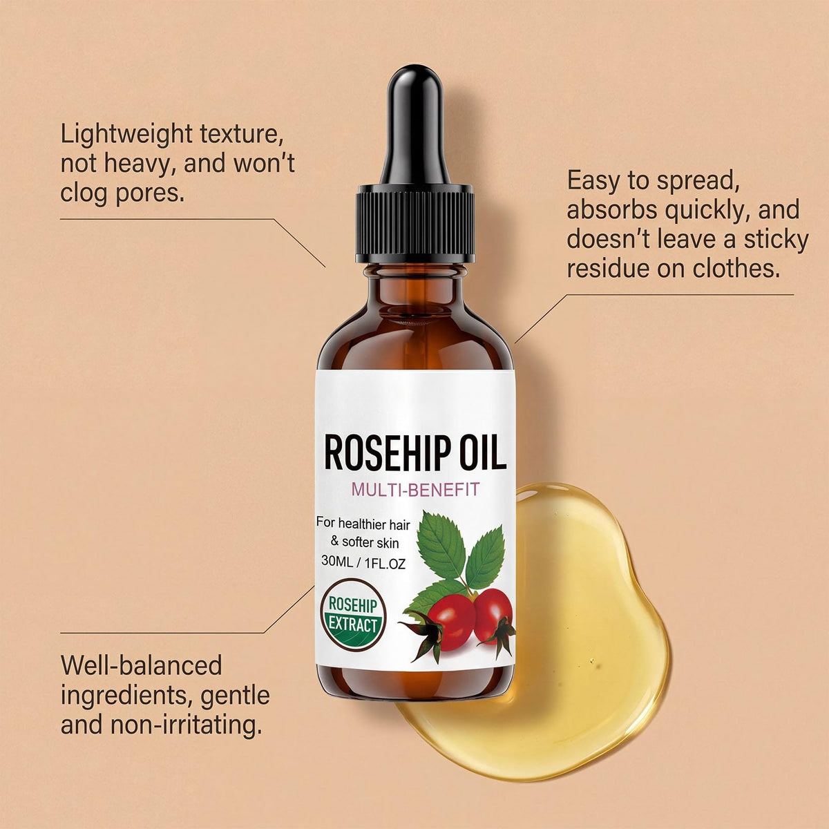 Rosehip Oil Organic Face Oil 1PC R88113