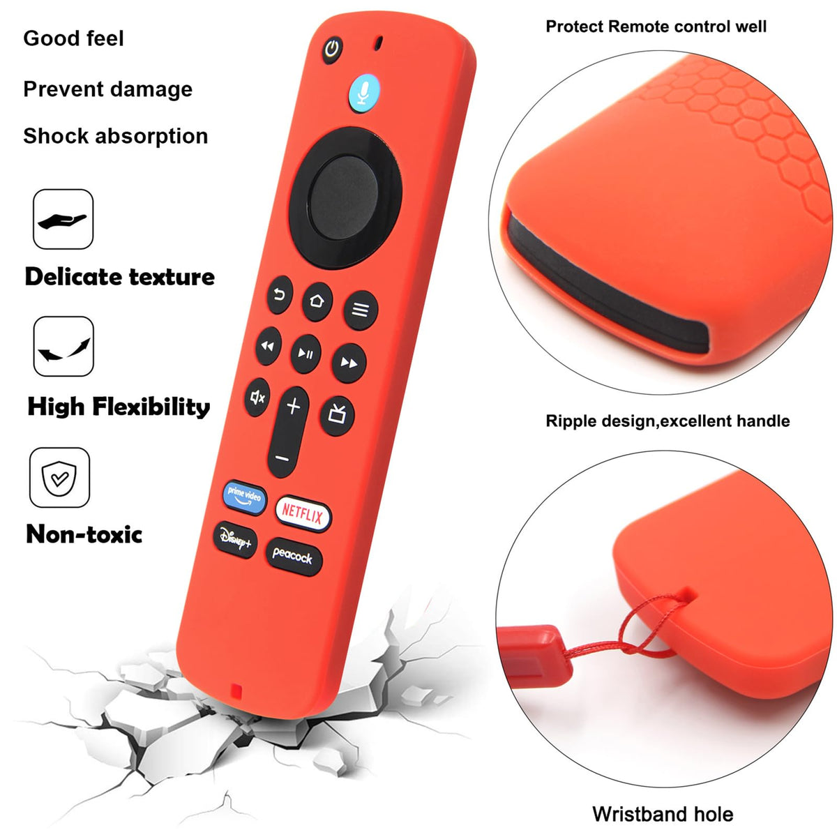 Silicone Remote Cover Case with Wrist Strap Z7323