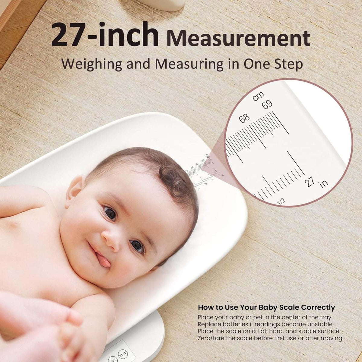White Digital Baby Scale & Pet Scale E69715