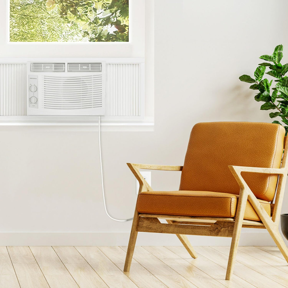 5,000 BTU Window Air Conditioner with Mechanical Controls, Dehumidifier, Washable Filter, 2 Fan Speeds, White I14952