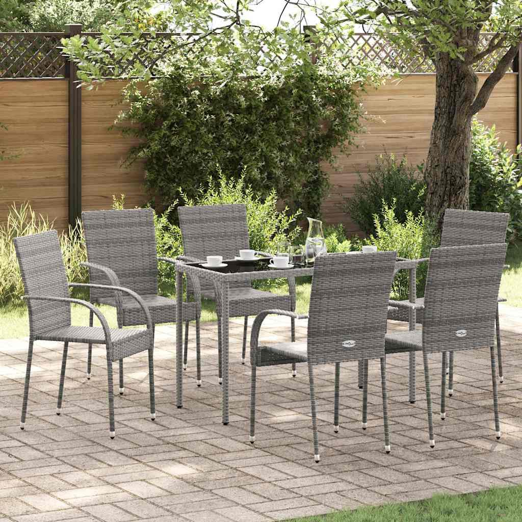 Grey Poly Rattan Stacking Patio Chairs Q4002
