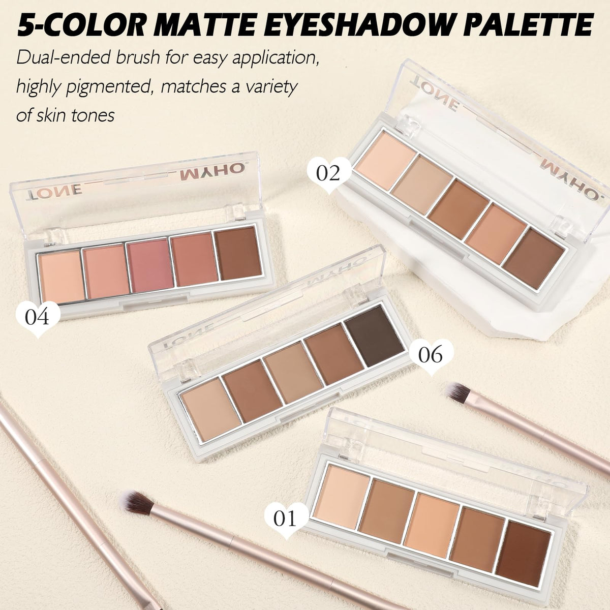 5 Colors Matte Eyeshadow Palette U108194