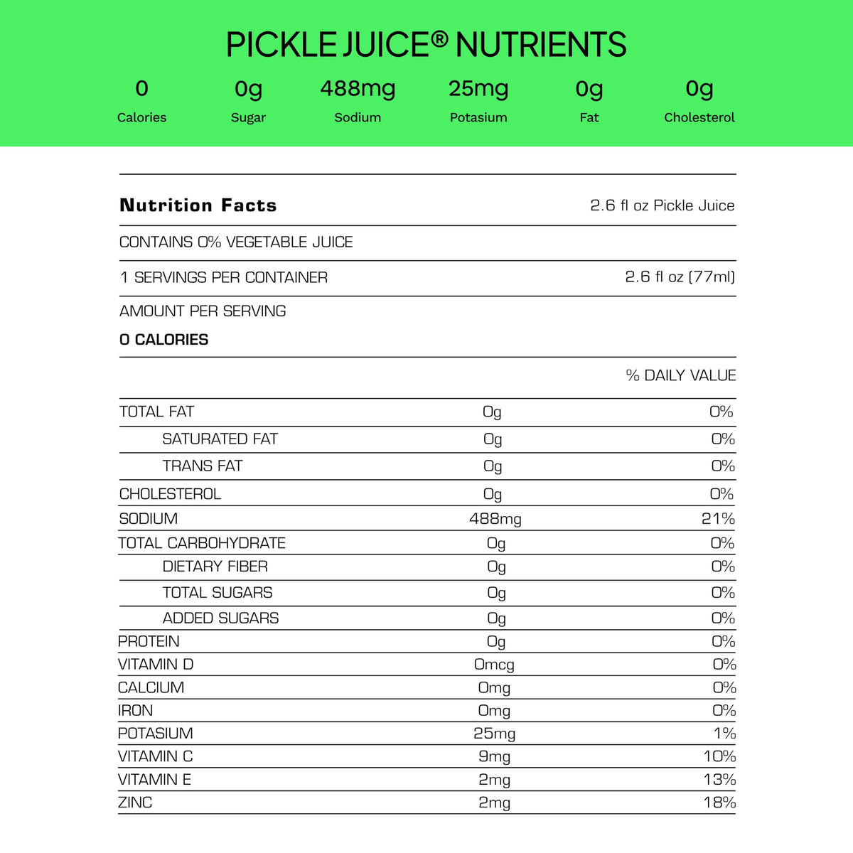 Organic Pickle Juice Shots 2.6oz 12 Pack Z460